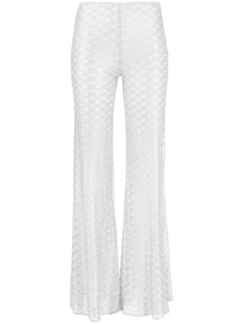 Missoni zigzag-woven flared trousers - Silver - zdjęcie produktu nr 1