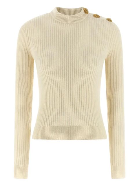 Balmain ribbed coin- button sweater - Neutrals - zdjęcie produktu nr 1