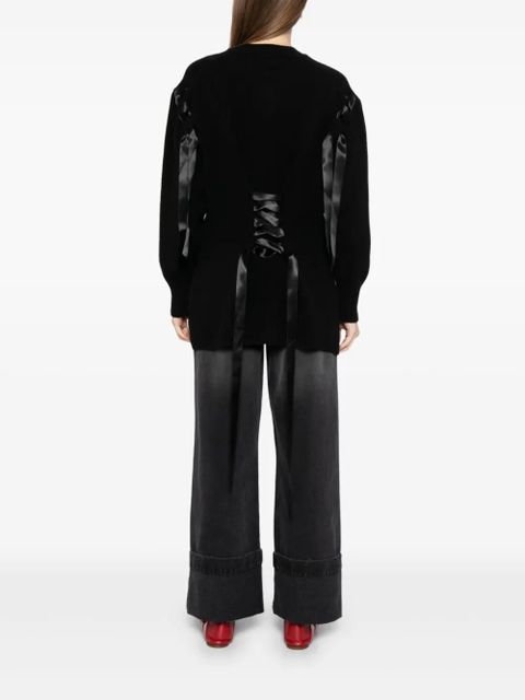 Simone Rocha ribbon corset cardigan - Black