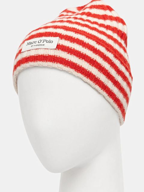 Marc O'Polo czapka wełniana kolor czerwony 600605401005