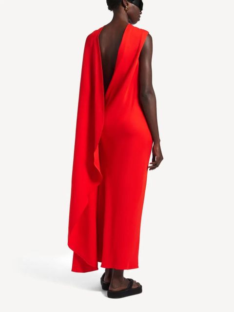 Balenciaga open back draped dress - Red