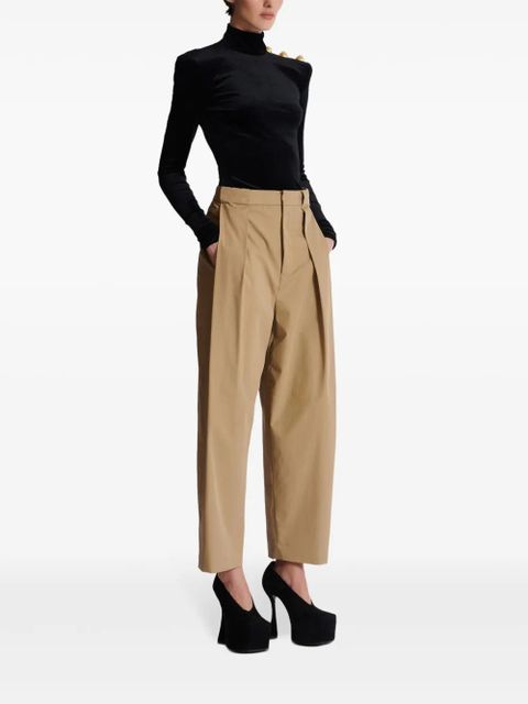 Balmain pleated cotton trousers - Neutrals