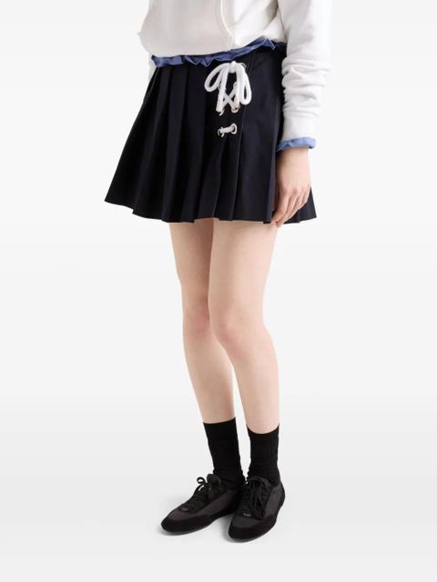 Prada pleated drill mini skirt - Blue - zdjęcie produktu nr 2