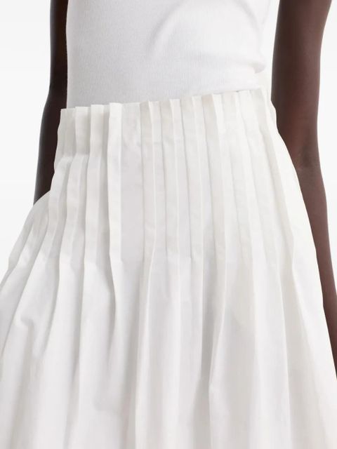 Róhe pleated poplin midi skirt - White
