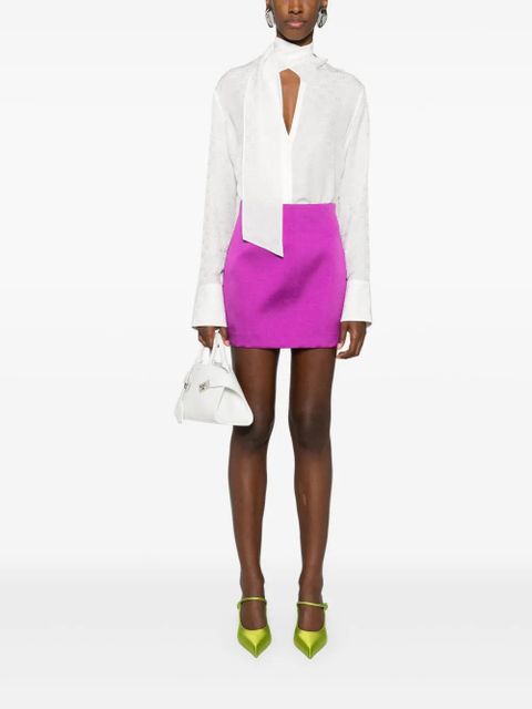 Ferragamo monogram-jacquard silk shirt - White - zdjęcie produktu nr 2