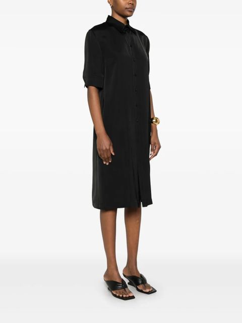 Jil Sander satin midi shirt dress - Black
