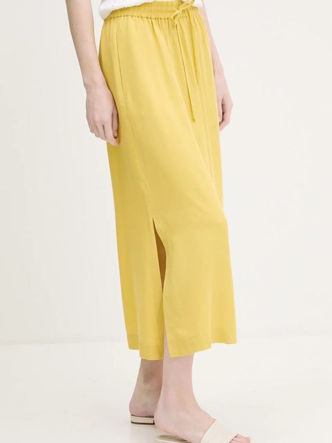 United Colors of Benetton spódnica kolor żółty midi rozkloszowana 4NPHD004S - zdjęcie produktu nr 1