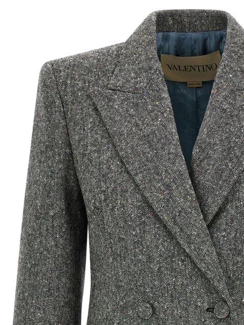 Valentino Garavani peak-lapel double-breasted blazer - Grey