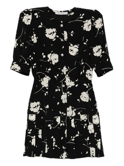 Alessandra Rich rose-print mini dress - Black - zdjęcie produktu nr 1