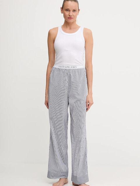 Polo Ralph Lauren spodnie piżamowe bawełniane damska kolor niebieski 4P0137