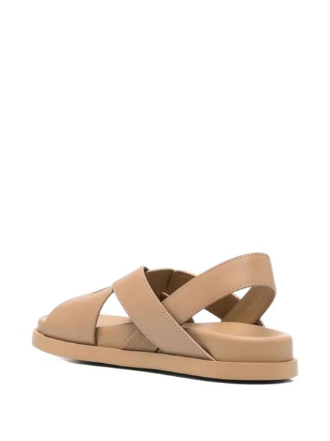 FENDI Feel buckle-strap leather sandals - Brown