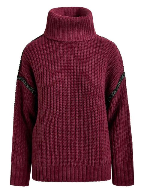 Essentiel Antwerp ribbed-knit crystal-embellishment sweater - Red - zdjęcie produktu nr 1