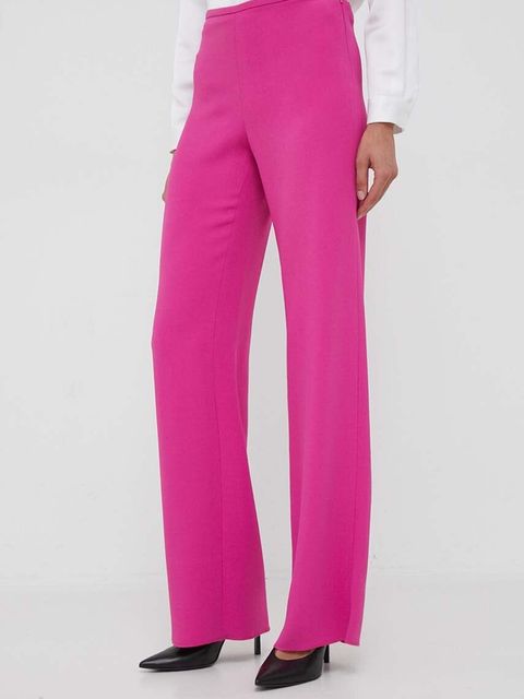 Emporio Armani spodnie damskie kolor różowy szerokie medium waist - zdjęcie produktu nr 1