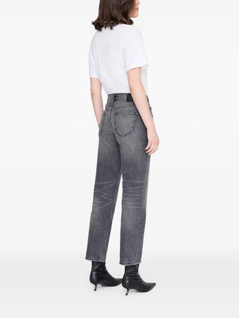 ANINE BING Kate washed-effect jeans - Grey