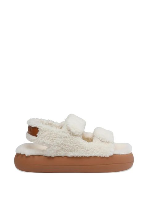 Moon Boot shearling platform sandals - White - zdjęcie produktu nr 1