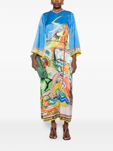 ALEMAIS v-neck printed maxi dress - Blue