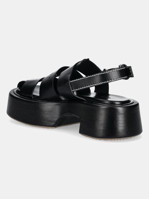 JW Anderson sandały skórzane damskie kolor czarny na platformie SN0099 LA0323 999