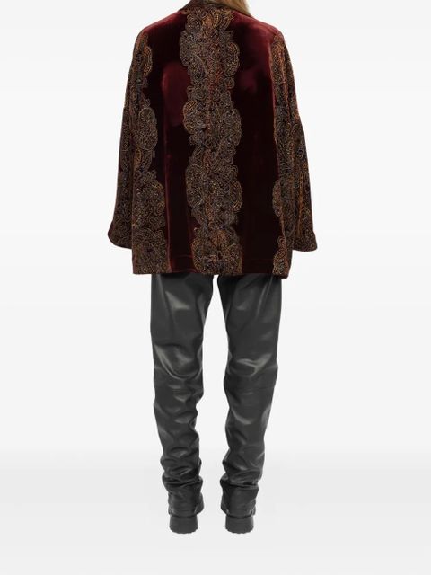 Zadig&Voltaire paisley-print velvet-effect jacket - Red