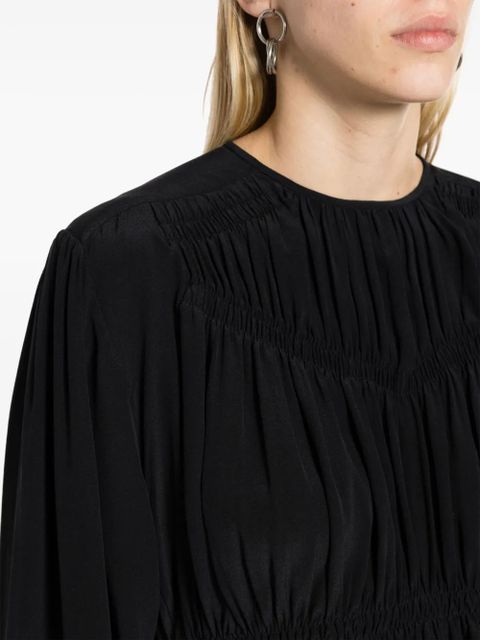 ISABEL MARANT Nelino pleated silk blouse - Black