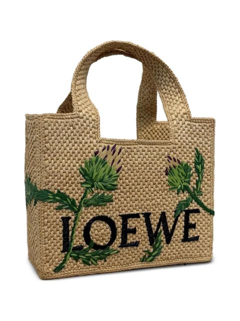 LOEWE Font artichoke-embroidered tote bag - Neutrals - zdjęcie produktu nr 1