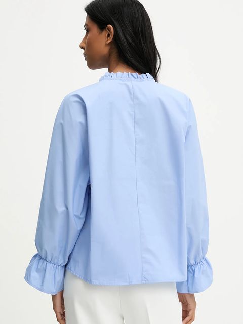 Answear.LAB koszula damska kolor niebieski relaxed z wiązanym dekoltem
