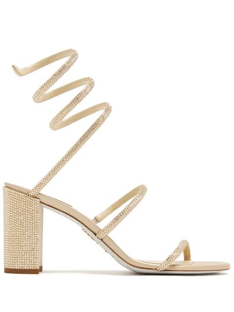 René Caovilla Cleo 80mm crystal-embellished sandals - Neutrals - zdjęcie produktu nr 1