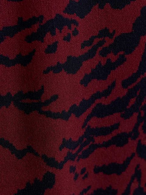 Essentiel Antwerp tiger-print midi skirt - Red