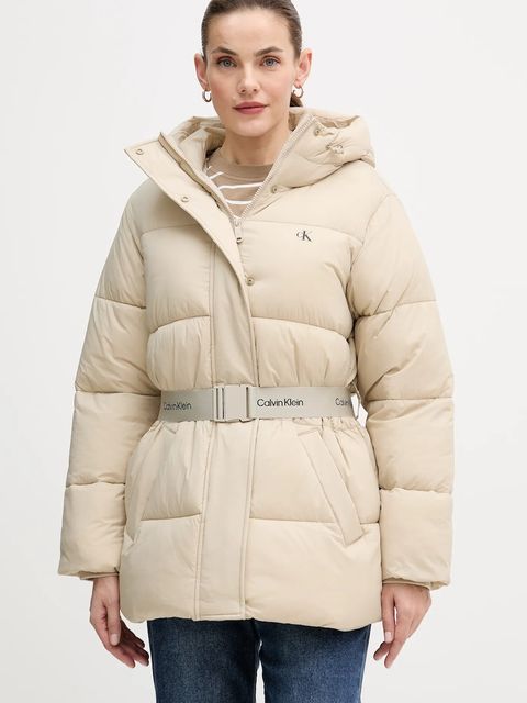 Calvin Klein Jeans kurtka kolor beżowy zimowa LV047D507G - zdjęcie produktu nr 1