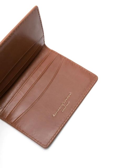 Aspinal Of London folded leather card holder - Brown