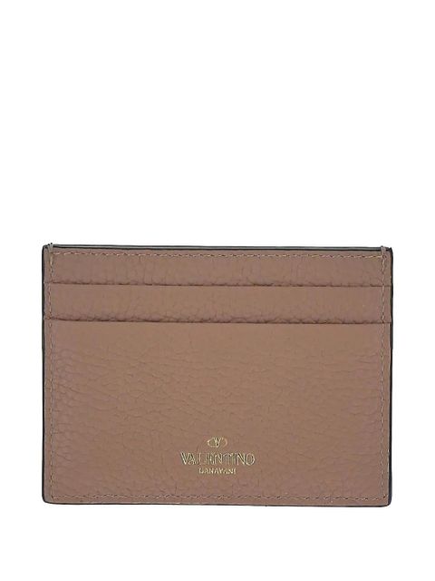 Valentino Garavani Rockstud leather card holder - Brown - zdjęcie produktu nr 1