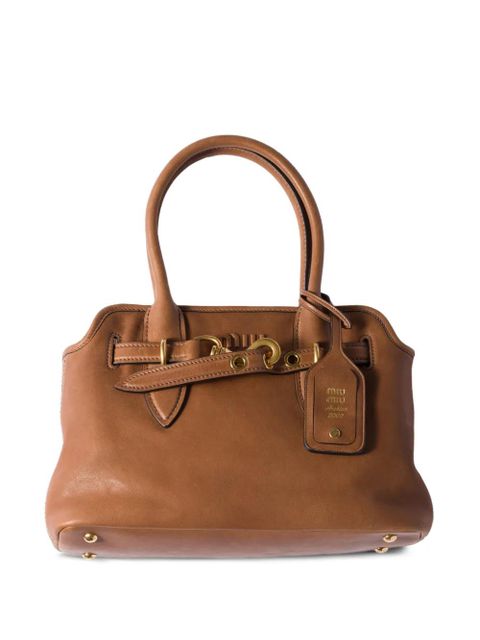 Miu Miu Aventure leather shoulder bag - Brown