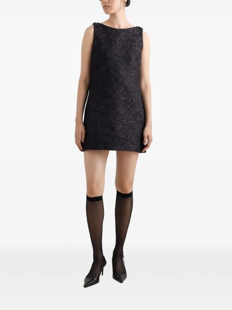 Dolce & Gabbana DNA floral-embroidered mini dress - Black