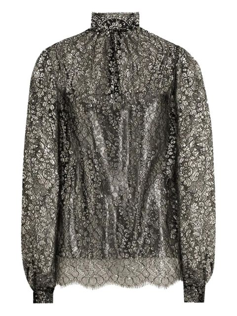 Dolce & Gabbana lamé lace blouse - Black - zdjęcie produktu nr 1