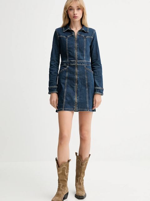 Levi's sukienka jeansowa kolor niebieski mini dopasowana 003S6