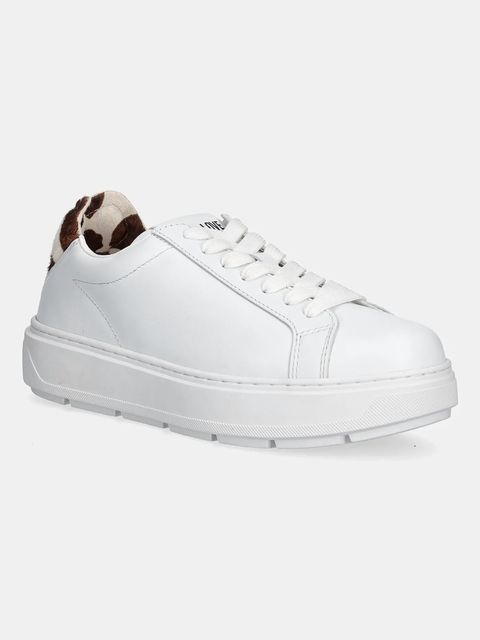 Love Moschino sneakersy skórzane damskie kolor biały JA15174G1NIA810A - zdjęcie produktu nr 1