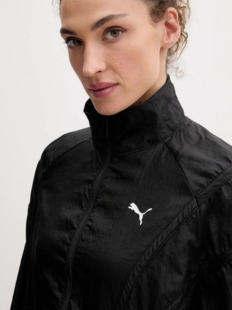 Puma kurtka kolor czarny przejściowa oversize 632148