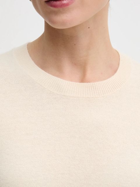 Sisley sweter damski kolor beżowy lekki 102HM100F