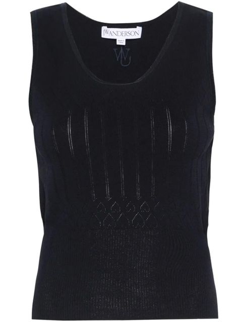 JW Anderson sleeveless pointelle-knit top - Blue - zdjęcie produktu nr 1