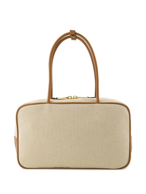 Miu Miu logo-embroidered zip tote bag - Neutrals - zdjęcie produktu nr 2