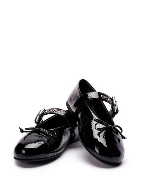 Miu Miu leather ballerina shoes - Black
