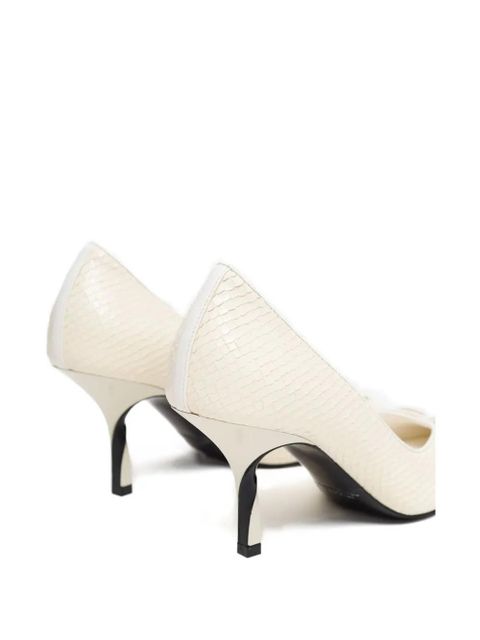 Jacquemus snakeskin bow pumps - Neutrals