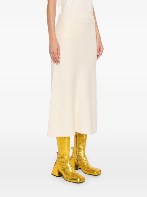Jil Sander boiled wool midi skirt - Neutrals