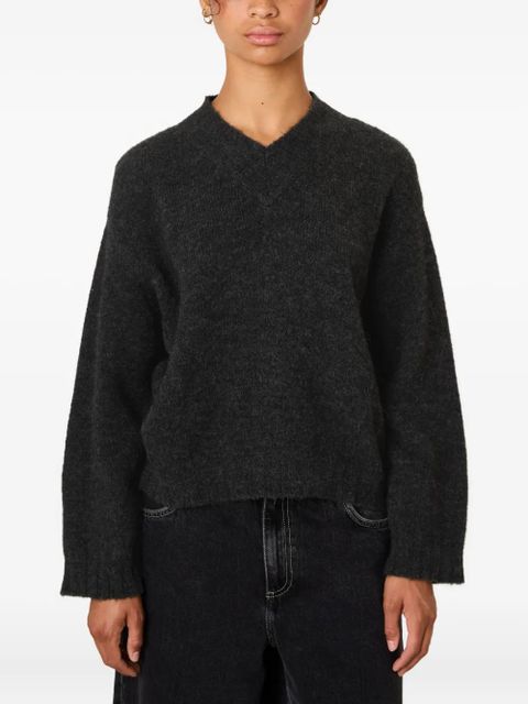 American Vintage East v-neck ribbed sweater - Grey