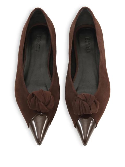 ROTATE BIRGER CHRISTENSEN knot-appliqué ballet flats - Brown - zdjęcie produktu nr 2