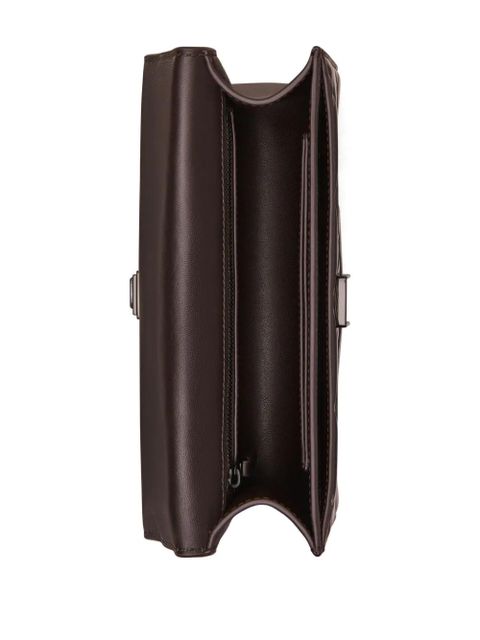 Tory Burch small Fleming quilted patent shoulder bag - Brown