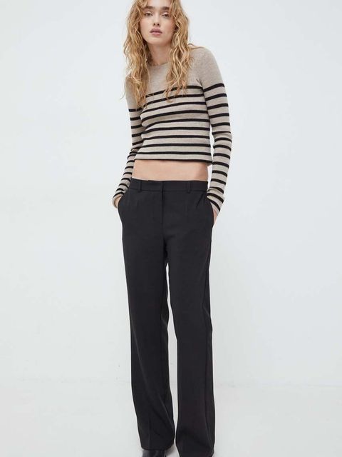 Herskind spodnie Jackmann damskie kolor czarny proste high waist 5008519