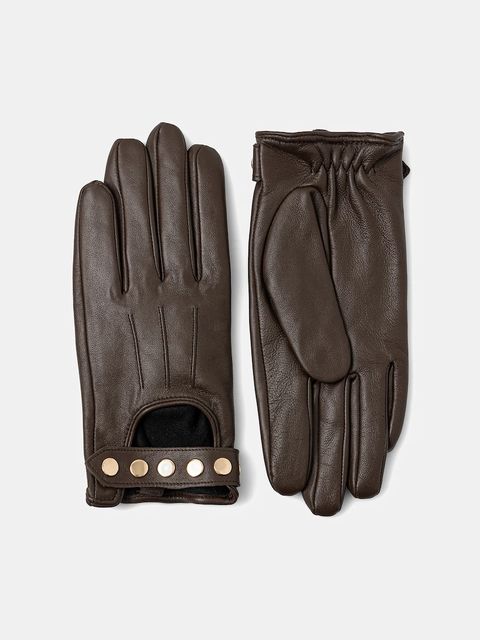 Medicine rękawiczki skórzane damskie kolor brązowy - zdjęcie produktu nr 1