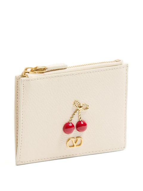Valentino Garavani Cherryfic grained card holder - Neutrals - zdjęcie produktu nr 2