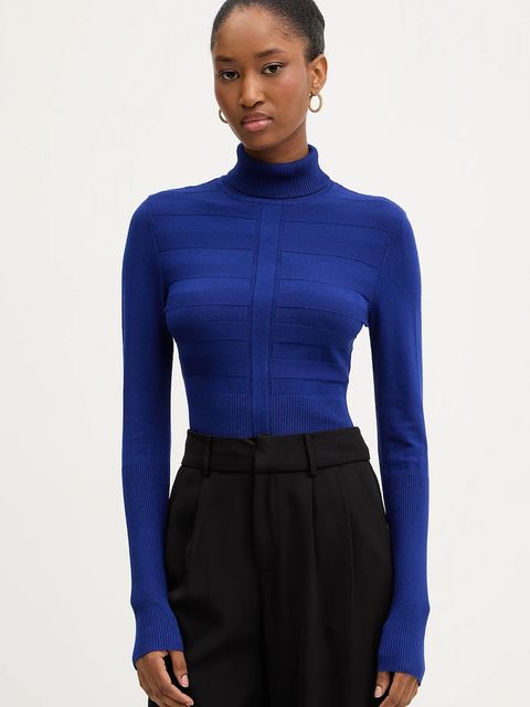 Morgan sweter MENTOS.M damski kolor granatowy z golfem MENTOS.M - zdjęcie produktu nr 1