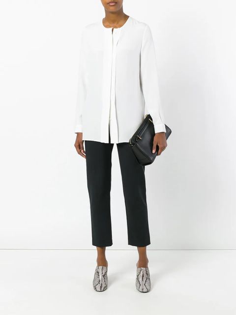 Loro Piana CREW NECK LONG SLEEVE WHITE BLOUSE "White Blouses" - zdjęcie produktu nr 2